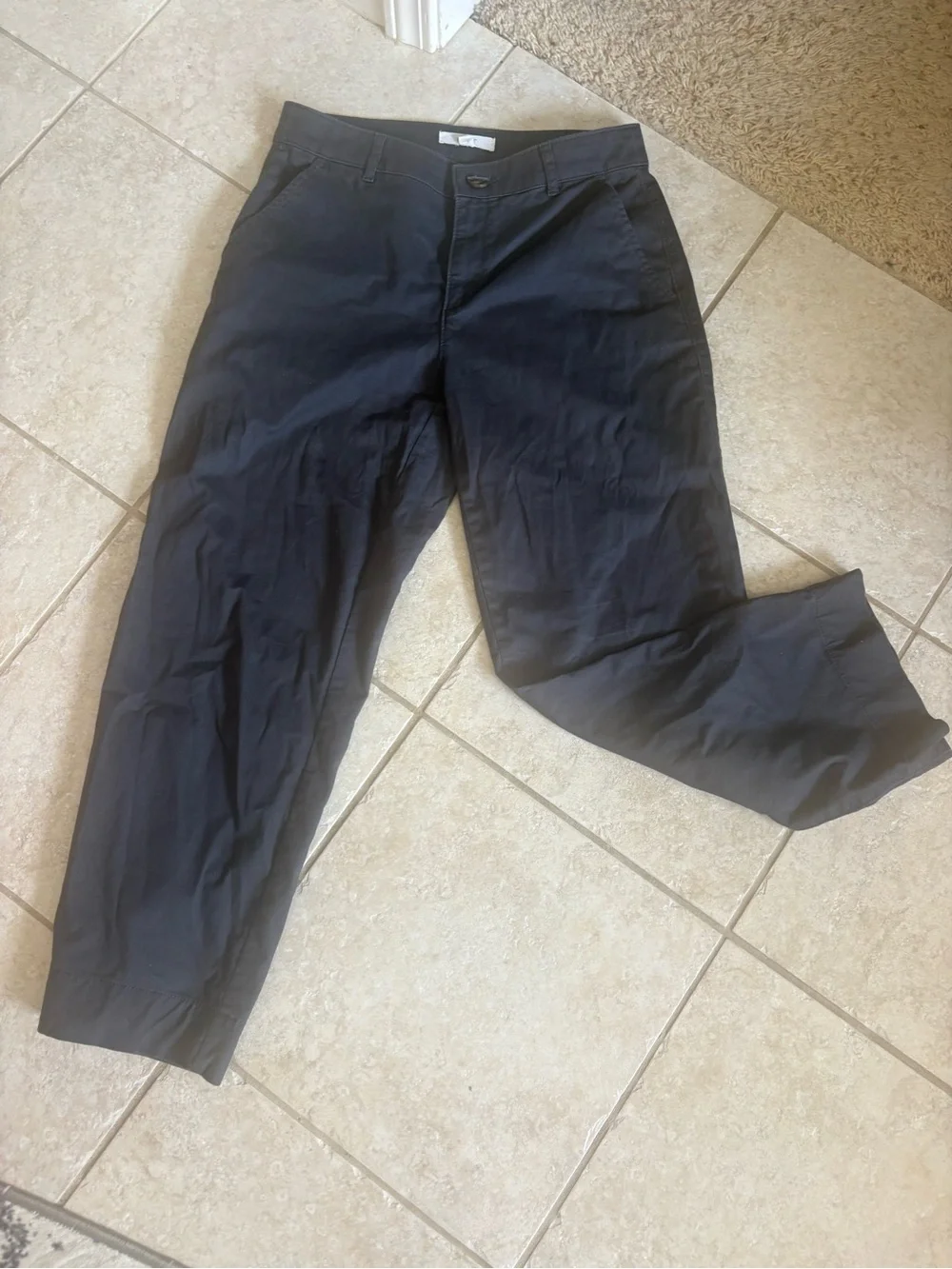 LOFT Women's Dark Grey Straight-Leg Pants